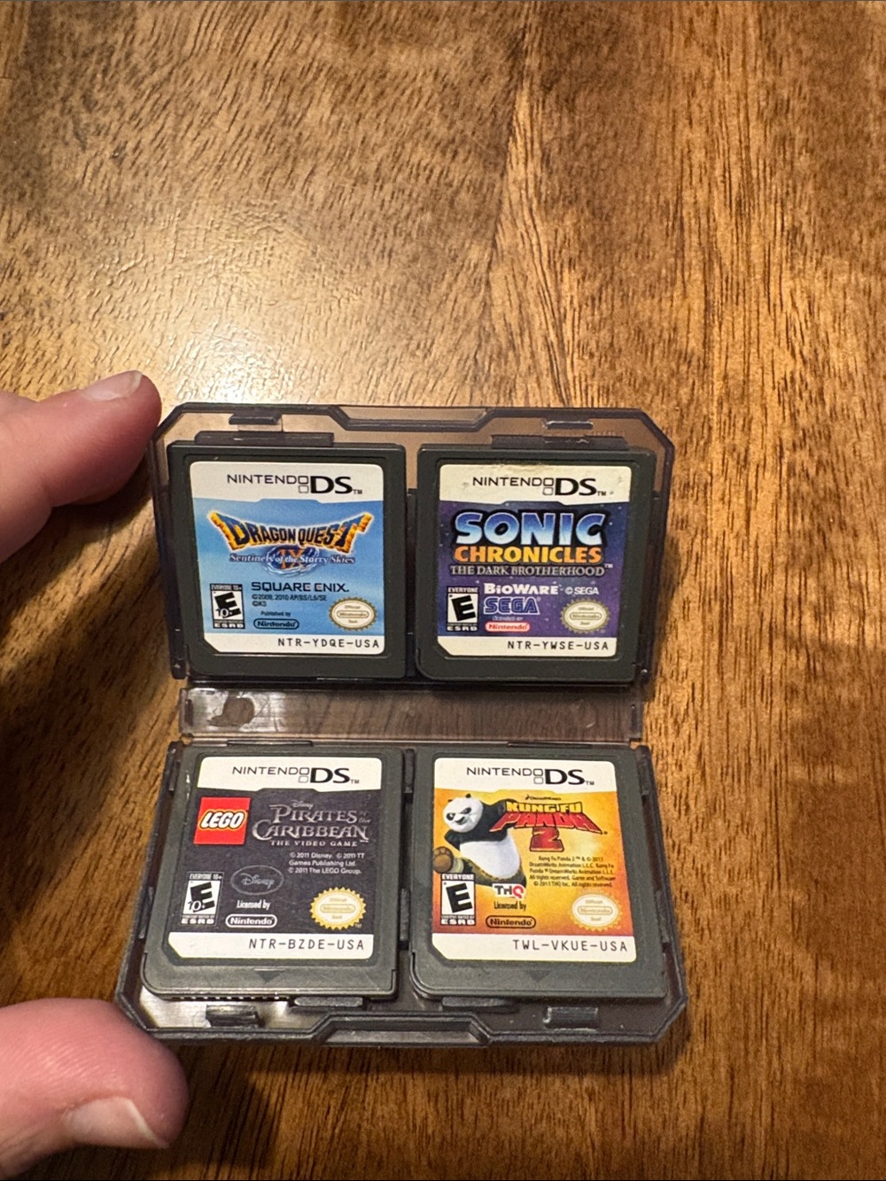 Nintendo DS Game Card Set in Black Case with Colorful Labels